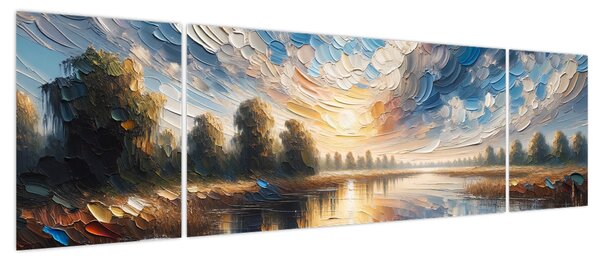 Obraz - Obraz słońca nad wodą (170x50 cm)