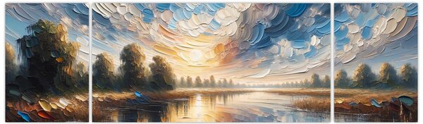 Obraz - Obraz słońca nad wodą (170x50 cm)