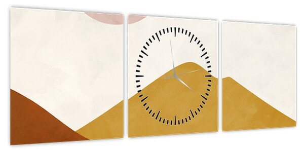 Obraz - Góry akwarelowe N⁰1 (z zegarem) (90x30 cm)