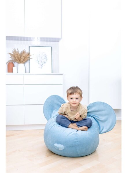 Czerwony aksamitny worek do siedzenia dla dzieci The Brooklyn Kids Ears