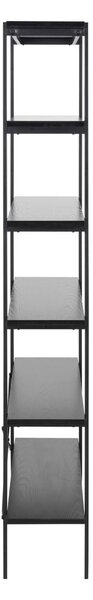 Czarny regał w dekorze jesionu 94x172 cm Angus – Actona
