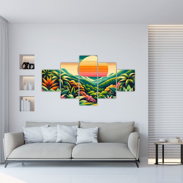 Obraz - Kolorowy zachód słońca (125x70 cm)