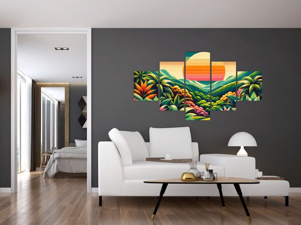 Obraz - Kolorowy zachód słońca (125x70 cm)