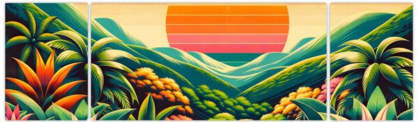 Obraz - Kolorowy zachód słońca (170x50 cm)