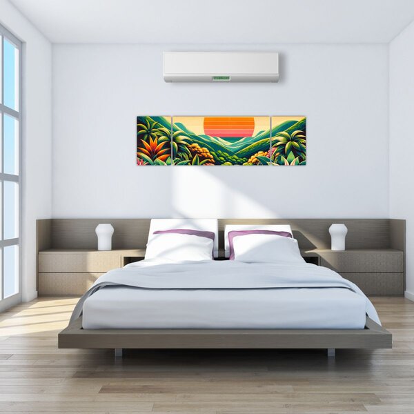 Obraz - Kolorowy zachód słońca (170x50 cm)