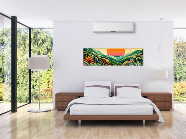 Obraz - Kolorowy zachód słońca (170x50 cm)