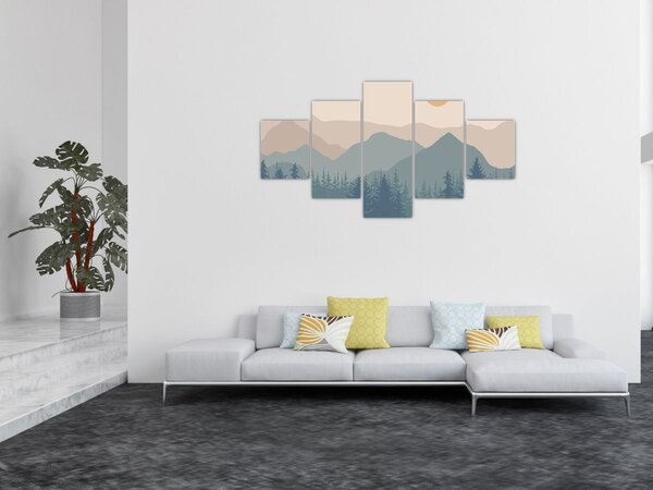 Obraz - Góry Turkusowe N⁰1 (125x70 cm)