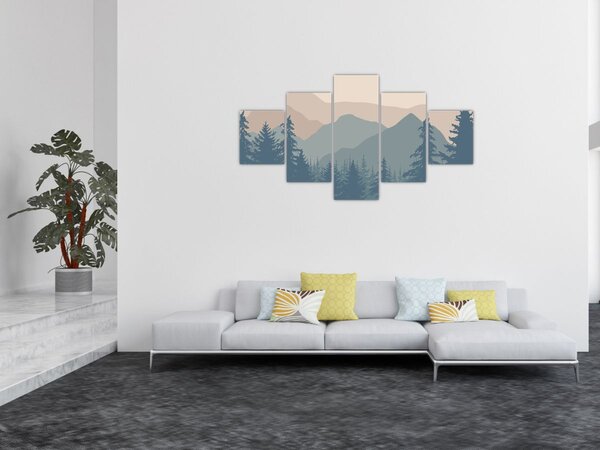 Obraz - Góry Turkusowe N⁰2 (125x70 cm)
