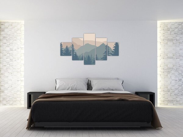 Obraz - Góry Turkusowe N⁰2 (125x70 cm)