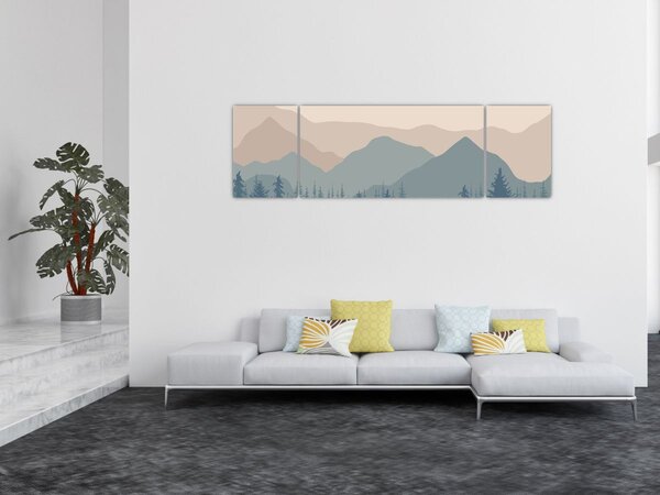 Obraz - Góry Turkusowe N⁰1 (170x50 cm)