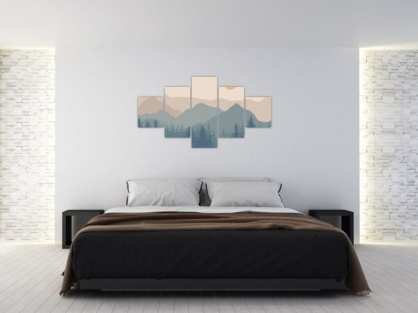 Obraz - Góry Turkusowe N⁰1 (125x70 cm)