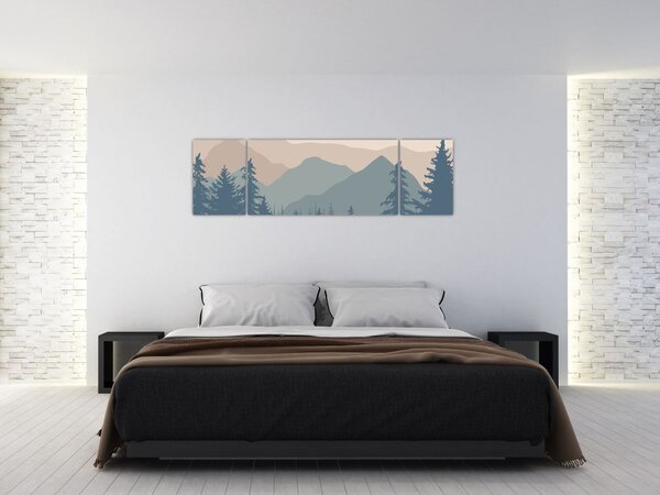 Obraz - Góry Turkusowe N⁰2 (170x50 cm)