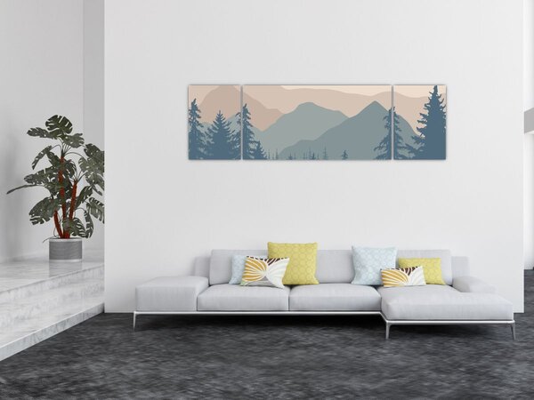 Obraz - Góry Turkusowe N⁰2 (170x50 cm)