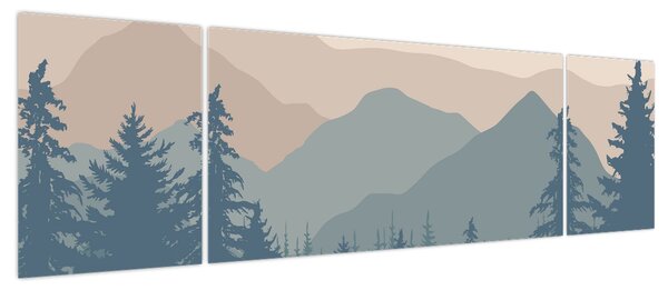 Obraz - Góry Turkusowe N⁰2 (170x50 cm)