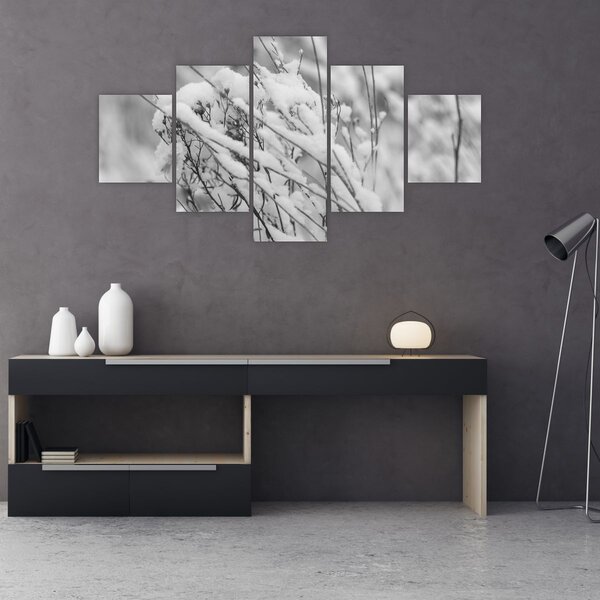 Obraz - Ośnieżone gałęzie (125x70 cm)