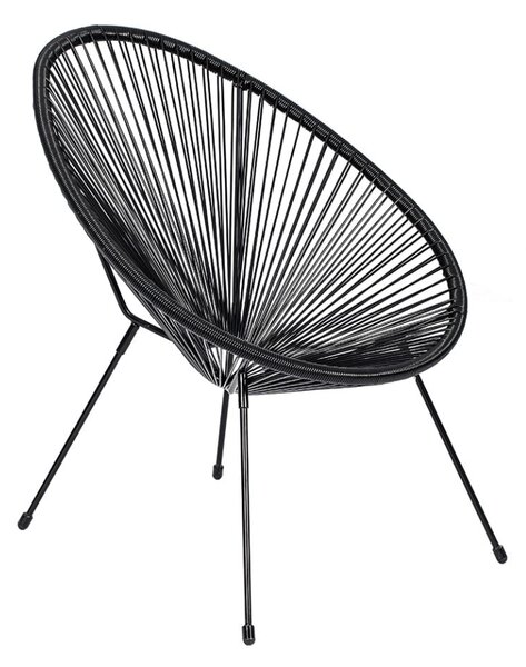 Czarny metalowy/plastikowy fotel ogrodowy Avocado Comfort – Bonami Selection