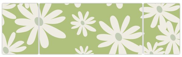 Obraz - Hipisi, zielone kwiaty N⁰1 (170x50 cm)