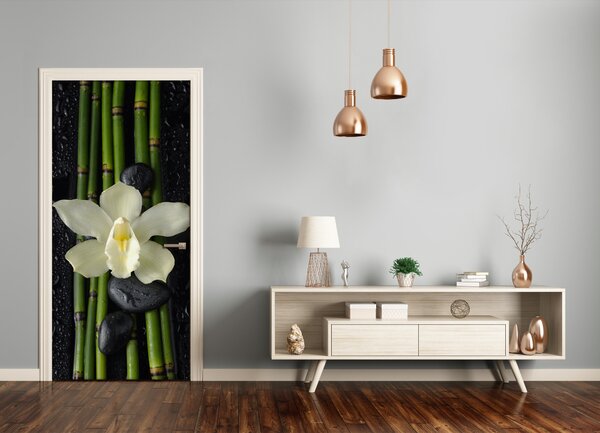 Naklejka samoprzylepna okleina Orchidea i bambus