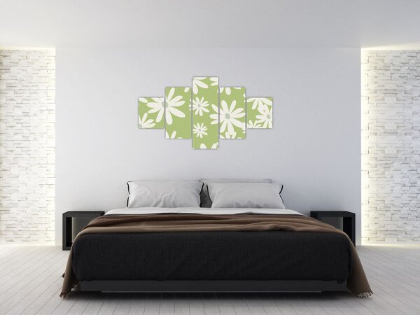 Obraz - Hipisi, zielone kwiaty N⁰1 (125x70 cm)