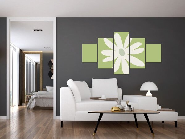 Obraz - Hipisi, zielone kwiaty N⁰2 (125x70 cm)