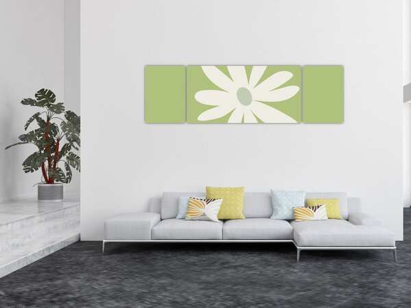 Obraz - Hipisi, zielone kwiaty N⁰2 (170x50 cm)