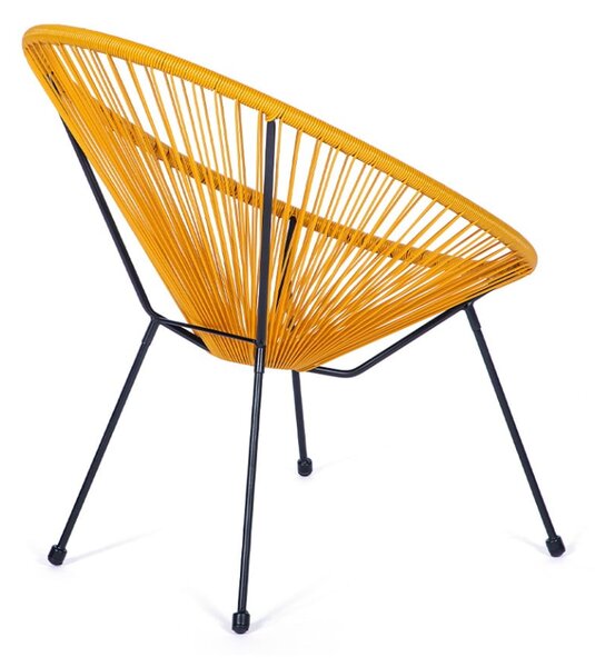 Żółty metalowy/plastikowy fotel ogrodowy Avocado Comfort – Bonami Selection