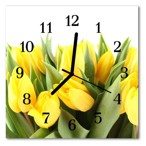 Zegar ścienny kwadrat Tulipany