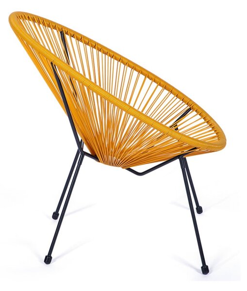 Żółty metalowy/plastikowy fotel ogrodowy Avocado Comfort – Bonami Selection