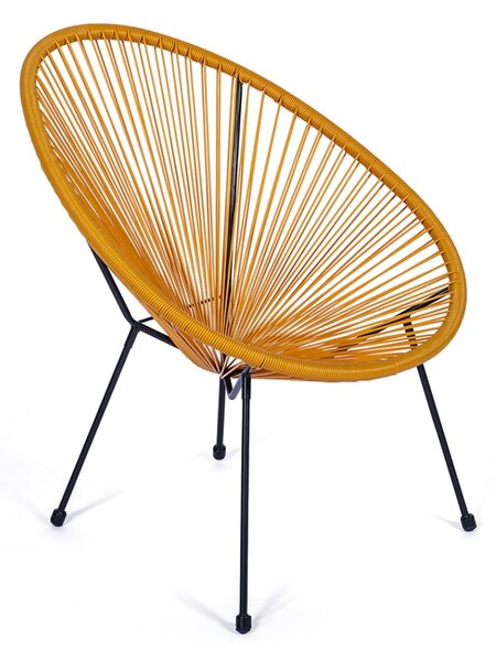 Żółty metalowy/plastikowy fotel ogrodowy Avocado Comfort – Bonami Selection