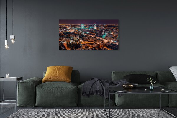 Obraz canvas na ścianę Nocna Panorama Stolicy
