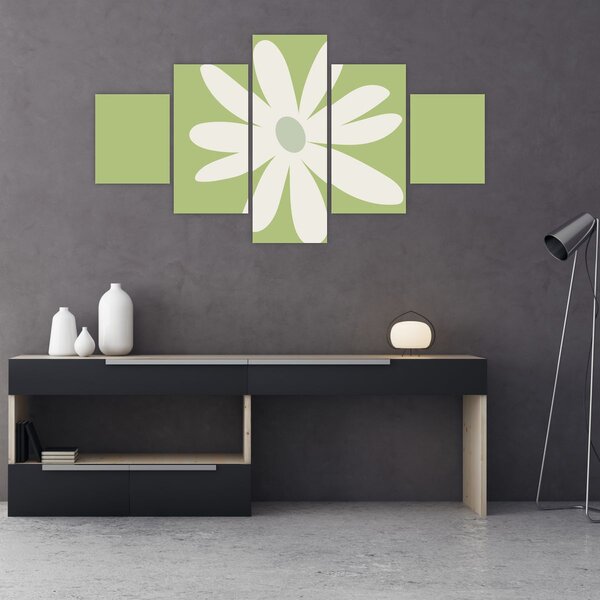 Obraz - Hipisi, zielone kwiaty N⁰2 (125x70 cm)