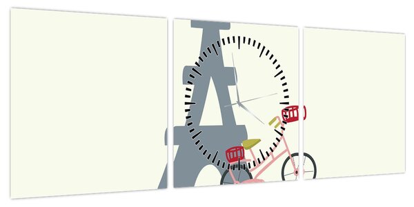 Obraz - Miasta Europy N⁰1 (z zegarem) (90x30 cm)