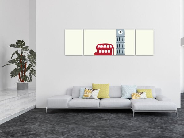 Obraz - Miasta Europy N⁰3 (170x50 cm)
