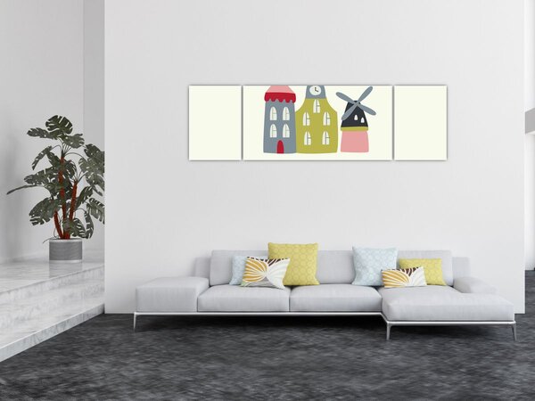 Obraz - Miasta Europy N⁰4 (170x50 cm)