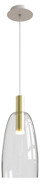 Złota lampa wisząca LED ze szklanym kloszem - V027-Totemi