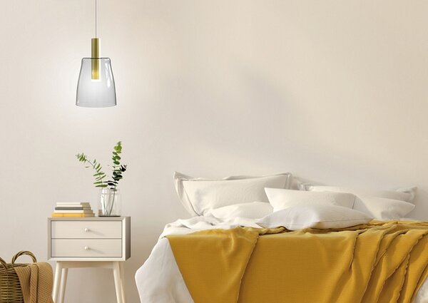Szklana minimalistyczna lampa wisząca LED - V028 W6-M91