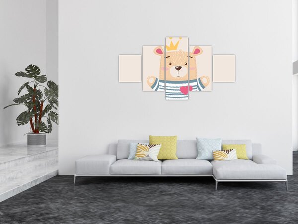 Obraz - Miś z koroną (125x70 cm)