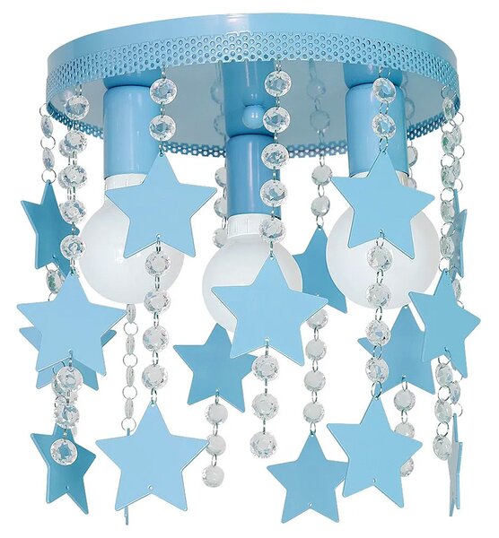 Niebieska lampa sufitowa z kryształkami - N37-Tava