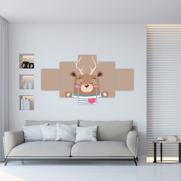 Obraz - Jeleń w koszuli w paski (125x70 cm)