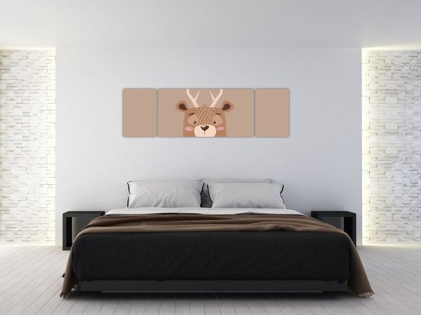Obraz - Jeleń w koszuli w paski (170x50 cm)