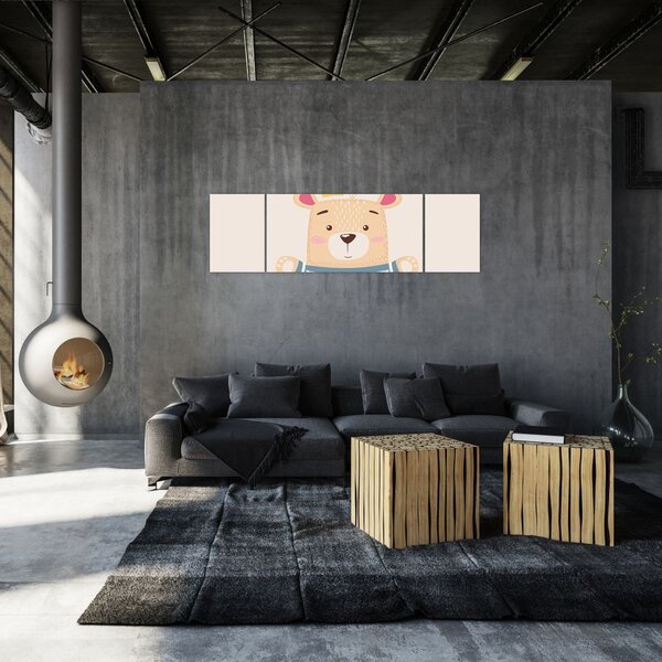 Obraz - Miś z koroną (170x50 cm)