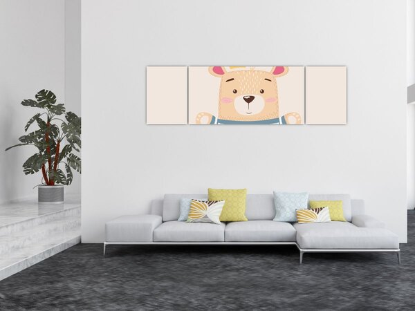 Obraz - Miś z koroną (170x50 cm)