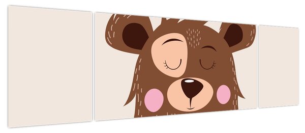 Obraz - Miś z czerwonym szalikiem (170x50 cm)