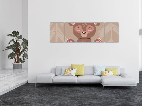 Obraz - Miś w koszulce w paski (170x50 cm)