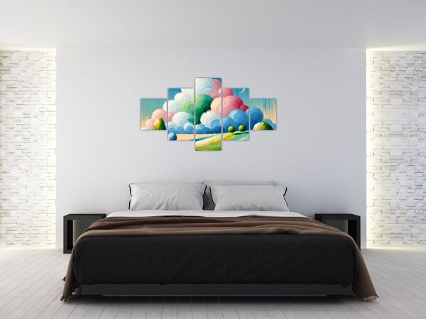 Obraz - Krajobraz z chmurą (125x70 cm)