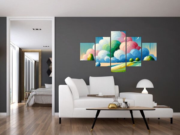 Obraz - Krajobraz z chmurą (125x70 cm)