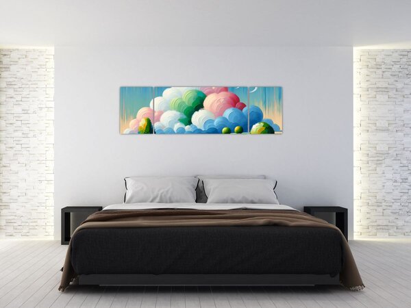 Obraz - Krajobraz z chmurą (170x50 cm)