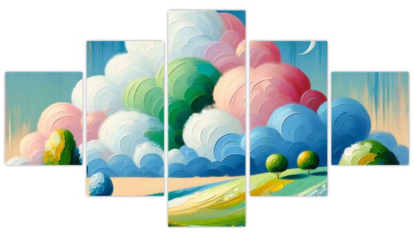 Obraz - Krajobraz z chmurą (125x70 cm)