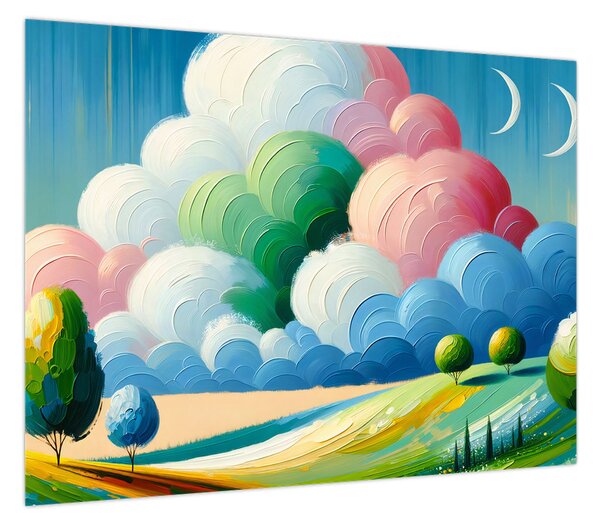 Obraz - Krajobraz z chmurą (70x50 cm)