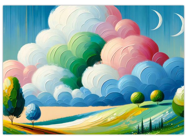 Obraz - Krajobraz z chmurą (70x50 cm)